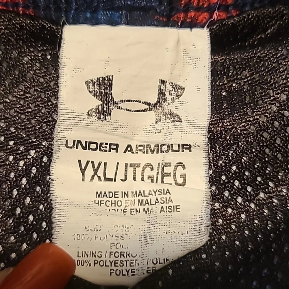 Under Armour Blue Camoflauge Swim Trunks Wirh Rwd Stars- Boy's XL
